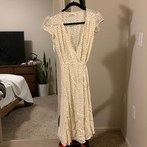 Reformation spotted wrapped dress